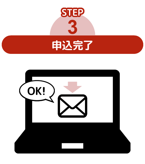 ステップ3　予約申込完了！